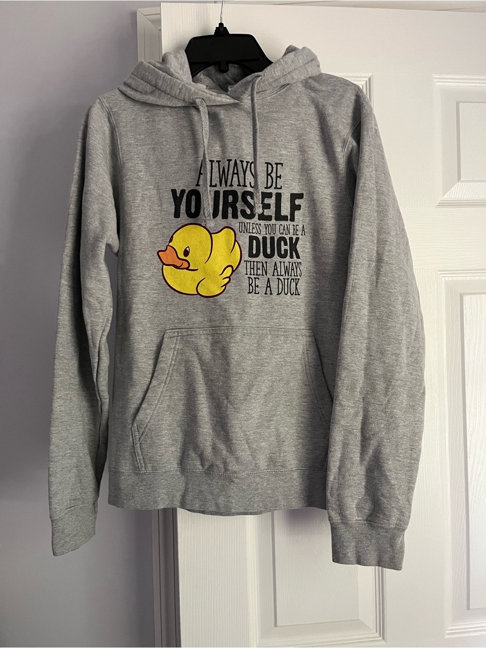 Gray Duck Graphic Hoodie Sweatshirt - Unbranded